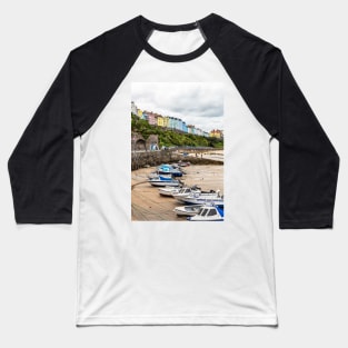 Tenby Harbour Boats Waiting For The Tide, Pembrokeshire, Wales Baseball T-Shirt